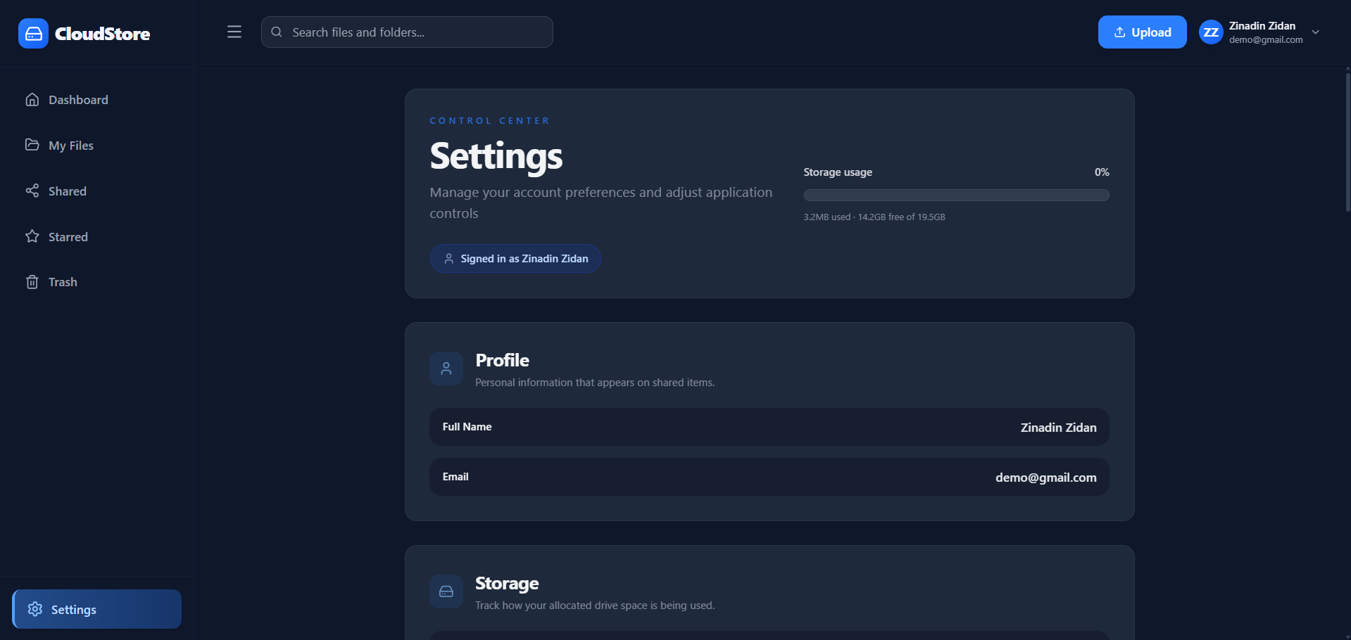 Settings overview